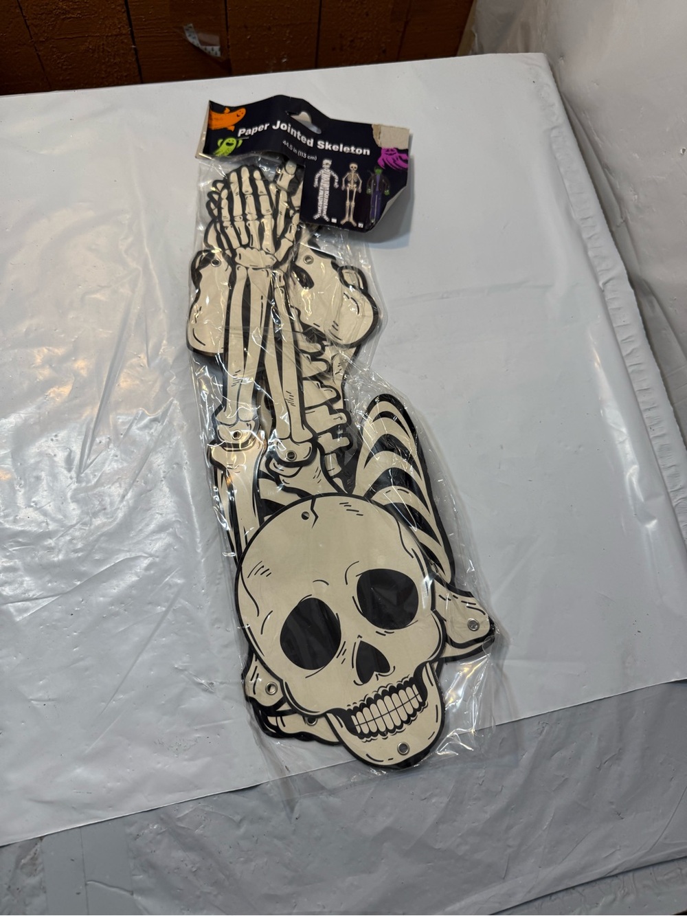 44.5-inch Paper Jointed Skeleton Décor designed for Halloween decorating